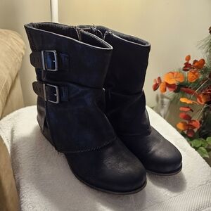 Sonoma Black Ankle Boots with Buckles